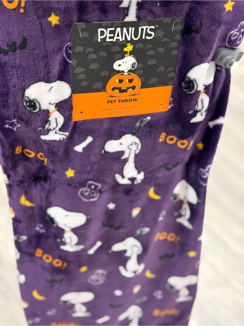 Peanuts Snoopy Halloween Pet Throw - Purple, White, Orange - Picture 2 of 2